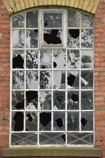 Fabrik, Fenster, alt, zugrunde richten, Gebäude, verfallen, verlassen, gebrochen
