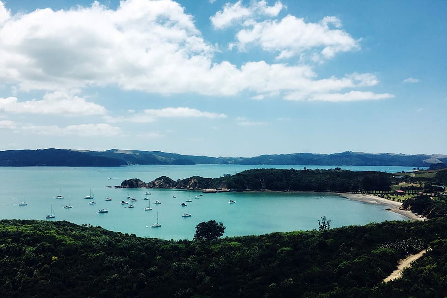 clouds, new, zealand, Boats, Harbor, Auckland, New Zealand, bay, photos, landscape, landscapes