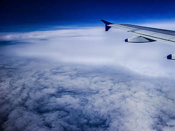 gray, airplane, floating, clouds, earth, sky, space, blue, nature, plane, sky clouds