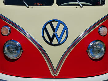 white, red, volkswagen t 1 display, t1, oldtimer, volkswagen, bus, vehicle, classic, automobile, vw bus