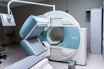 화이트, 푸른, 공생 ct 스캔 기계, 내부, 방, mri, 자기 공명 영상, 진단, 병원, 시험, 연구
