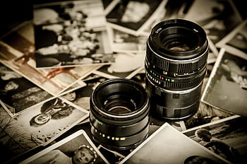 camera, lens, slr, photographs, pictures, images, people, old, vintage, black and white, memories