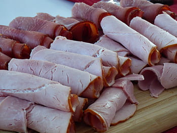 boiled ham, smoked ham, meat plate, wurstplatte, cold cuts, food, cold plate, asparagus, pork, delicious