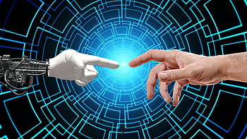 robot, human, hand wallpaper, technology, developer, touch, finger, artificial intelligence, think, control, computer science
