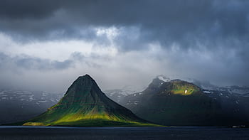 Kirkjufell, Mountain, Grundarfjörður, Iceland, cloudy, sky
