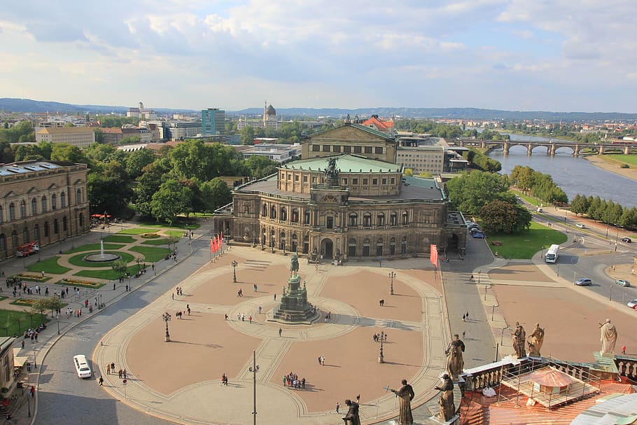 Drážďany, semper opera house, prostor, socha, cestovní ruch, zotavení, památník, město