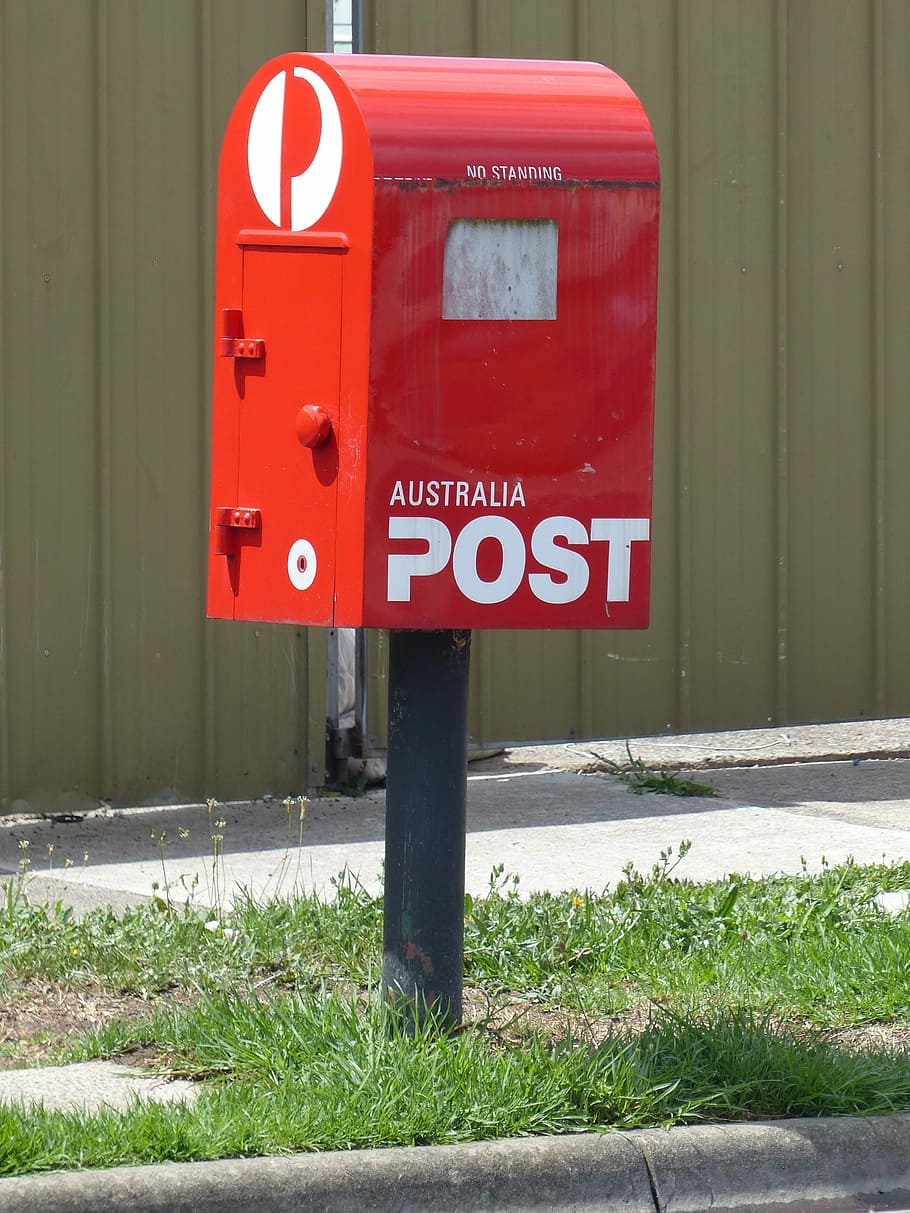 Post Box, Mail, Letterbox, red, grass, gasoline, day, outdoors