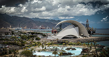 vacations, travel, panorama, opera, building, architecture, tenerife, city, santa cruz