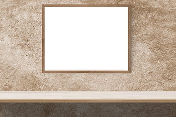 brown, wooden, framed, cork board, mockup, wall, poster, mock, frame, template, interior