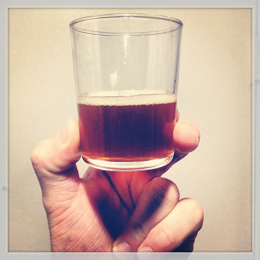 fél, megtöltött, üveg, italok, sör, hajó, Homebrew, grunge, maláta, árpa, organikus