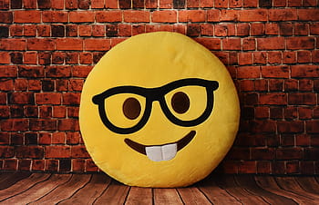 round, yellow, emoji pillow, smiley, funny, cute, plush, emotions, emoticon, halloween, pumpkin