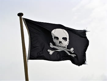 pirátská vlajka, pirát, vlajka, lebka, karibský